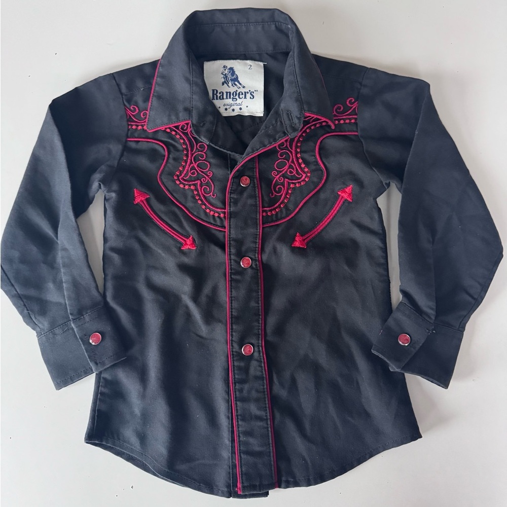 Rangers USA Boy's Toro Bravo Black with red embroidery Shirt size 2